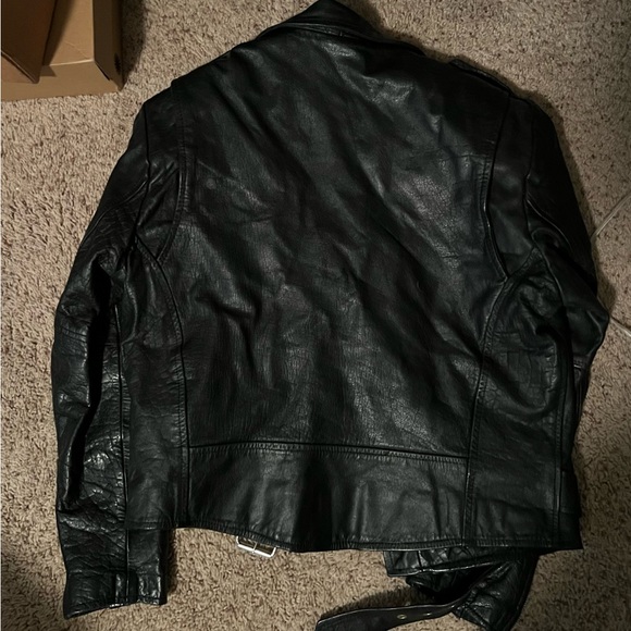 Vintage Wilson's Leather Biker Jacket /Coat Black With Thinsulate Insulation Med - Picture 5 of 6